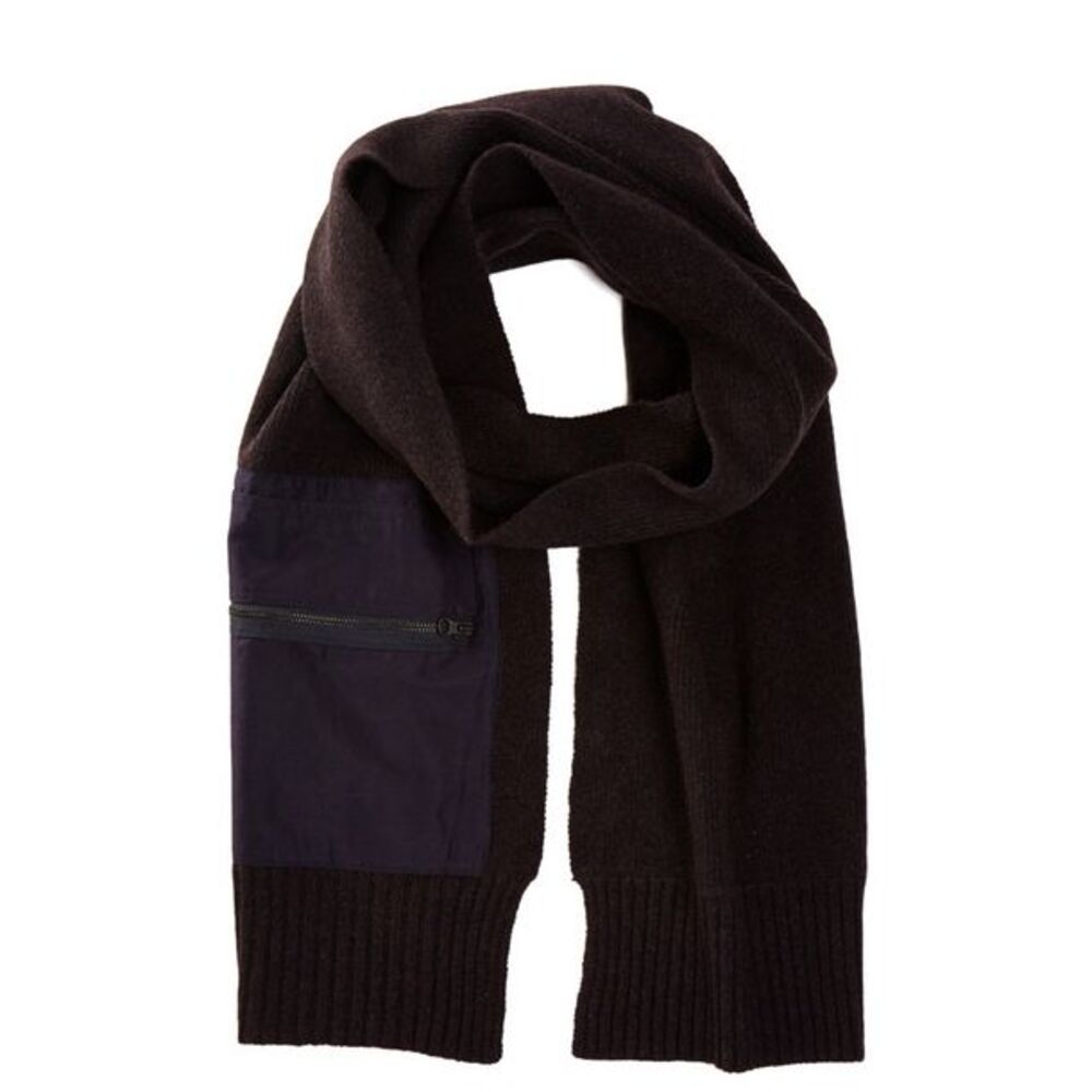 Inhabit‎ Men's 71" Cargo Pocket Scarf, yak &merino wool, black, NEW Retail $319